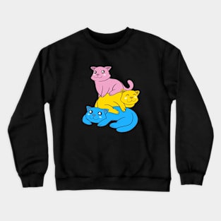 Pansexuality Flag Cats Pan Pride Color Crewneck Sweatshirt